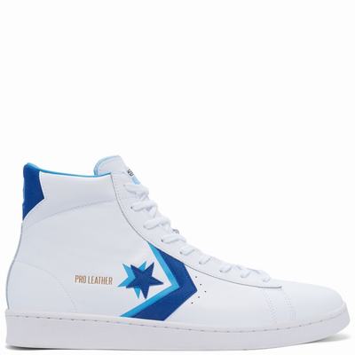 Converse Pro Leather Double Logo - Miesten Matalavartiset Tennarit - Valkoinen/Sininen